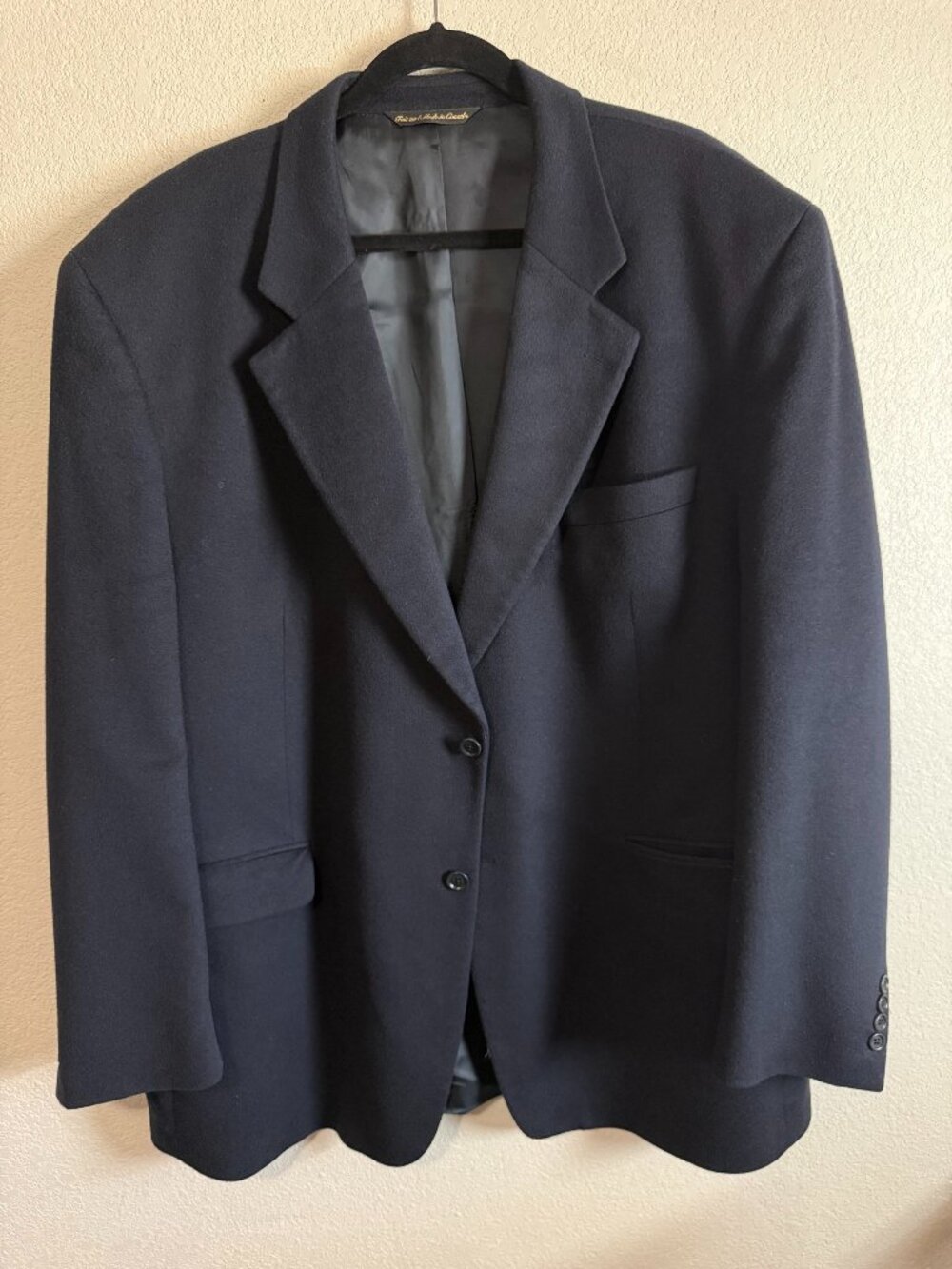 Men's Jack Victor for Rochester Big & Tall Black 100% Cashmere Blazer